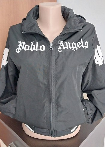 Astarli siyah Crop top yağmurluk - Görsel 3