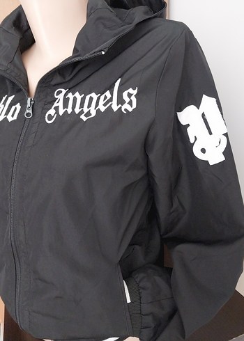 Astarli siyah Crop top yağmurluk - Görsel 2