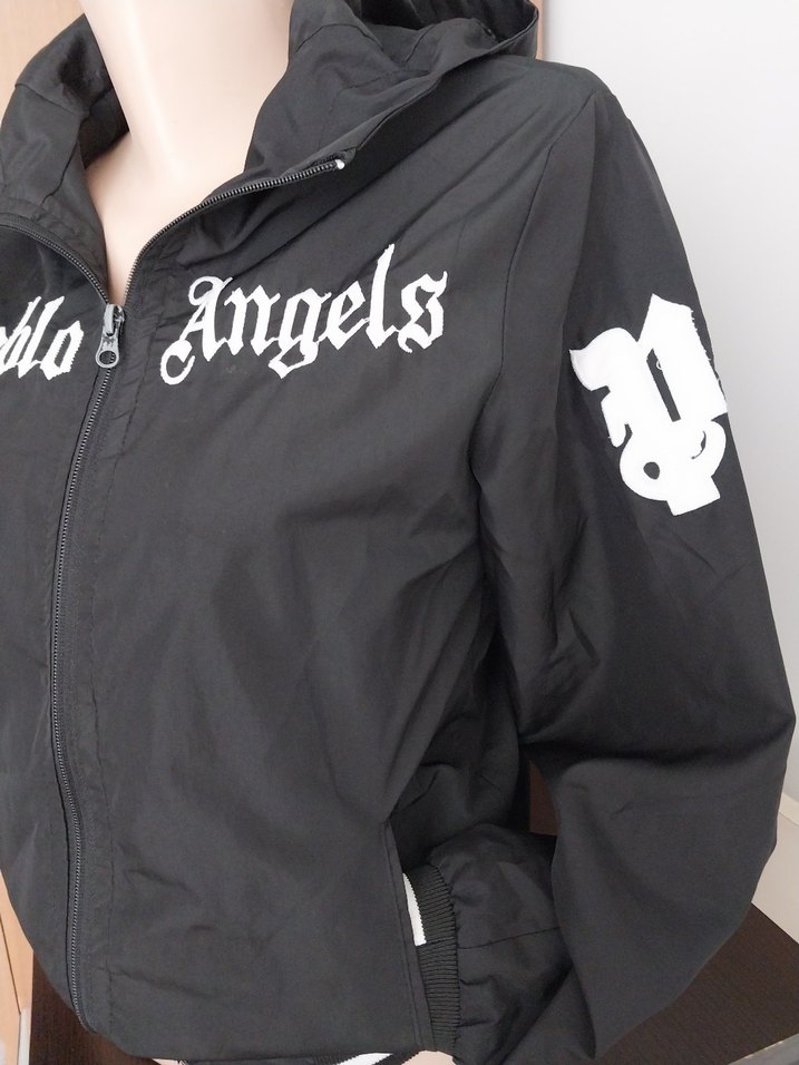 Astarli siyah Crop top yağmurluk - Görsel 2