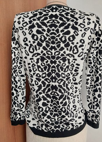 LCW Grace Leopar Desenli Bisiklet Yaka Kazak - Görsel 5