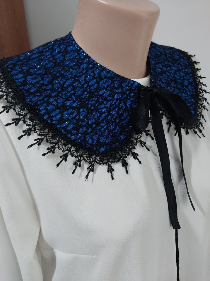 Tasarım sıfır brokar kumaş seyyar abiye yaka - Görsel 2