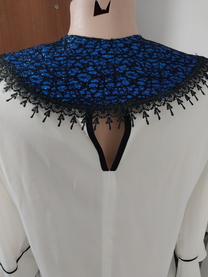 Tasarım sıfır brokar kumaş seyyar abiye yaka - Görsel 3