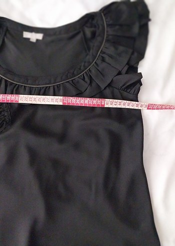 TWIST Şahane fırfırlı siyah ofis bluz - Görsel 7