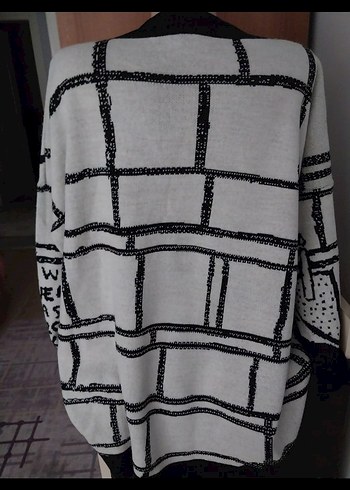 Kadın Baskılı Oversize geniş kesim kazak - Görsel 5