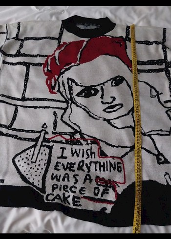 Kadın Baskılı Oversize geniş kesim kazak - Görsel 8