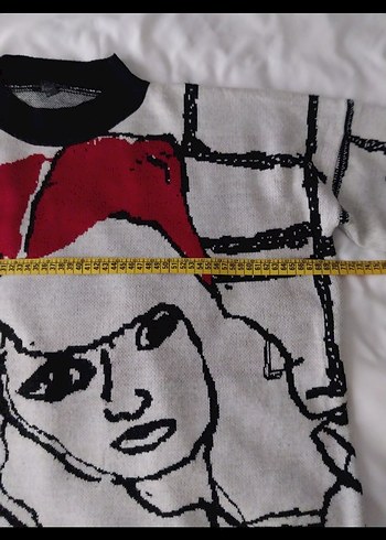 Kadın Baskılı Oversize geniş kesim kazak - Görsel 7