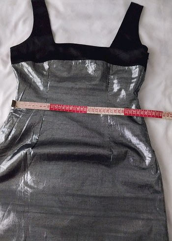 Şahane kare yaka lame mini after elbise - Görsel 9