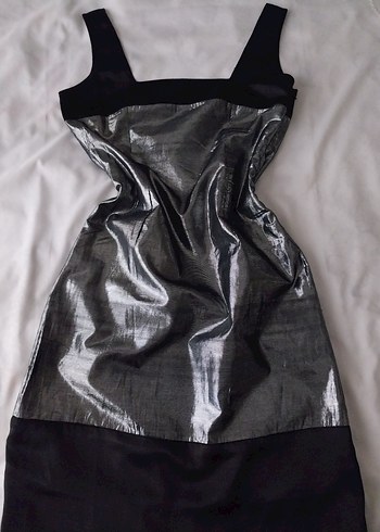 Şahane kare yaka lame mini after elbise - Görsel 5