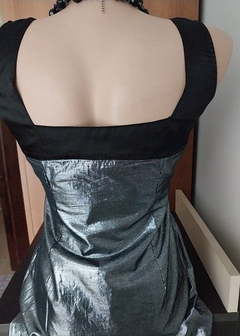 Şahane kare yaka lame mini after elbise - Görsel 4