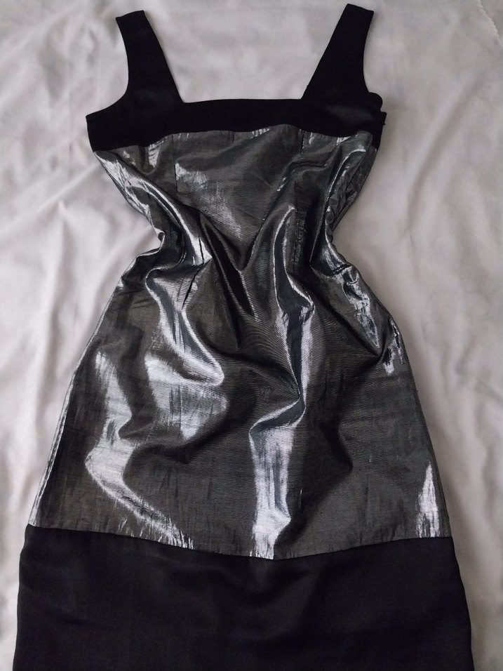 Şahane kare yaka lame mini after elbise - Görsel 5