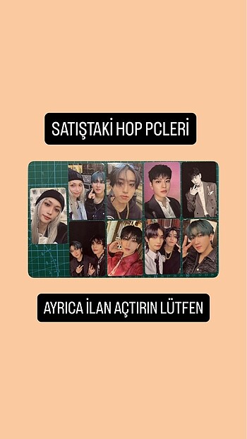 STRAY KIDS SKZ HOP ORİJİNAL FOTOKART PC HOBİ