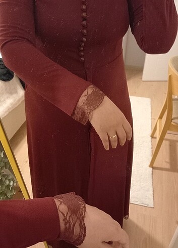 42 Beden bordo Renk Elbise