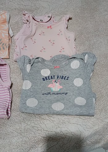 6 Ay Beden Kız Bebek Kolsuz Body hepsi beraber