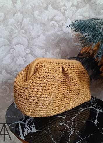 Tasarımcı Hasır Clutch Çanta