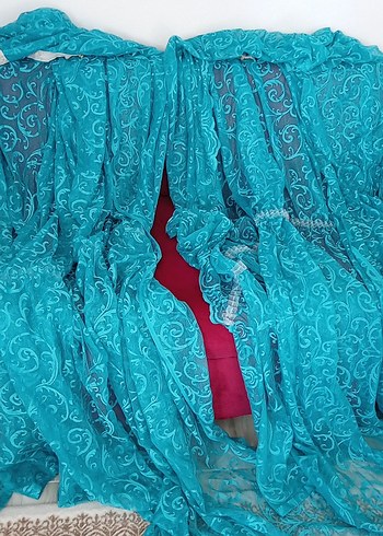 İşlemeli Turkuaz Bohem Perde - Görsel 3