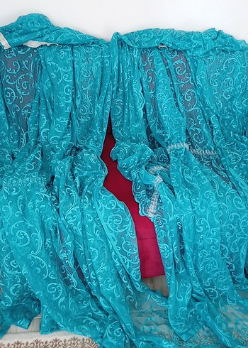 İşlemeli Turkuaz Bohem Perde - Görsel 2