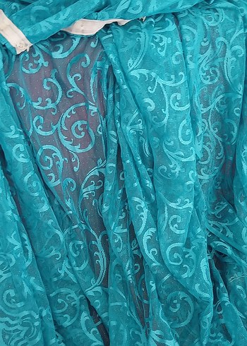 İşlemeli Turkuaz Bohem Perde - Görsel 4