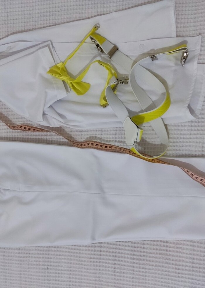 Beyaz pantolon kostum - Görsel 2