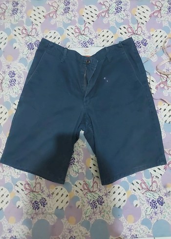 Erkek Lacivert ince kot şort  - Görsel 2