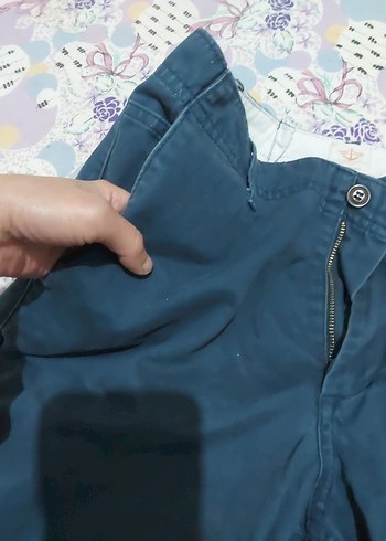 Erkek Lacivert ince kot şort  - Görsel 6