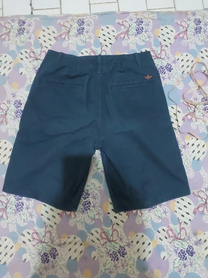Erkek Lacivert ince kot şort  - Görsel 3
