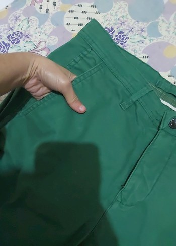 Erkek Yeşil Rahat Kesim Şort  - Görsel 2