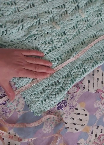 Kız Çocuk yeşil örgü yelek - Görsel 7