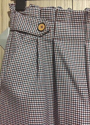 m Beden Ekoseli havuç pantalon