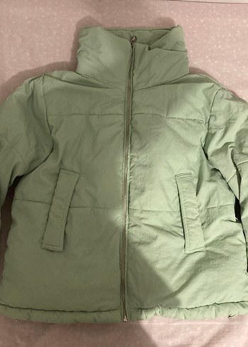 mavi mint yeşili şişme mont - Görsel 2