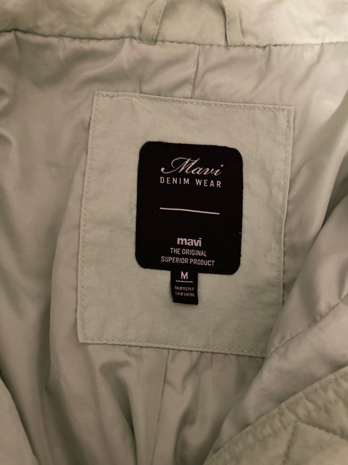 mavi mint yeşili şişme mont - Görsel 3