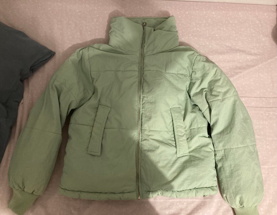 mavi mint yeşili şişme mont - Görsel 2