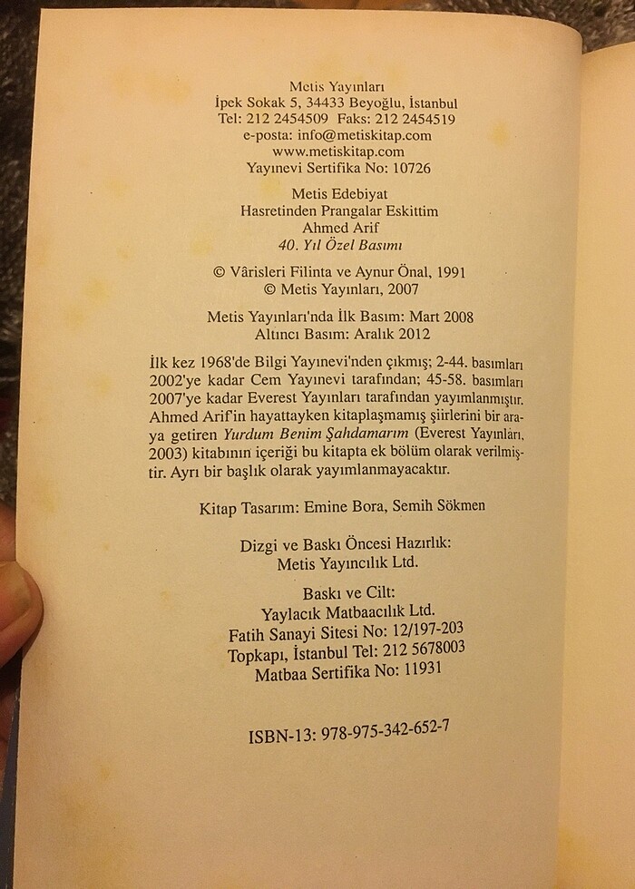 Ahmed Arif-Hasretinden Prangalar Eskittim - Görsel 4