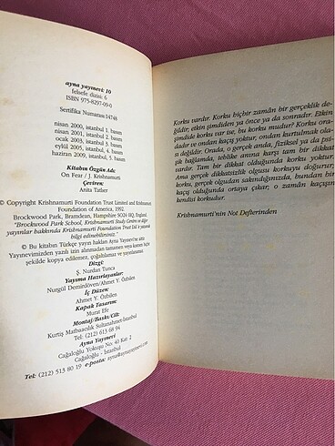 Beden Korku Üzerine-J.Krishnamurti