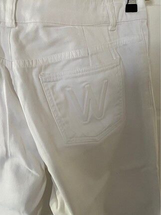 44 Beden beyaz Renk Bayan Beyaz Canvas Pantolon
