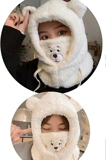 Peluş kışlık atkı bere