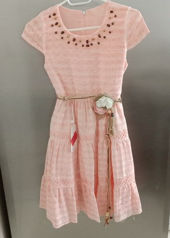 Pembe Bohem Kız Elbisesi
