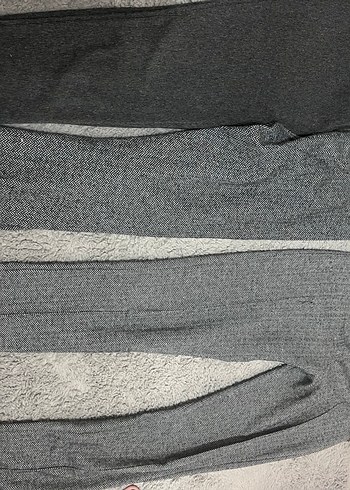 Gri Keten Pilili Kadın Pantolon 3 pantolon tek fiyat