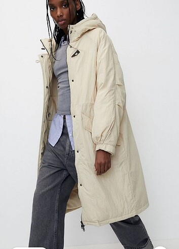 Pull And Bear capitone parka etiketli 