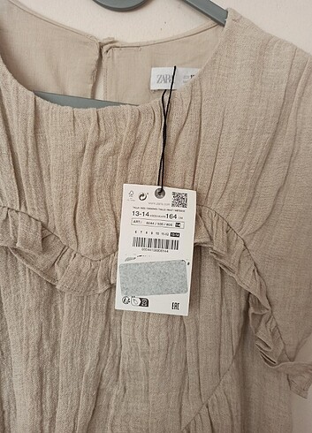 13-14 Yaş Beden çeşitli Renk Zara keten elbise