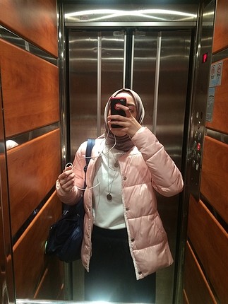 Pembe Şişme Mont