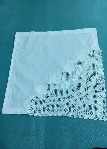 Dantel Kenarlı Beyaz Kumaş Peçete mutfak mendili