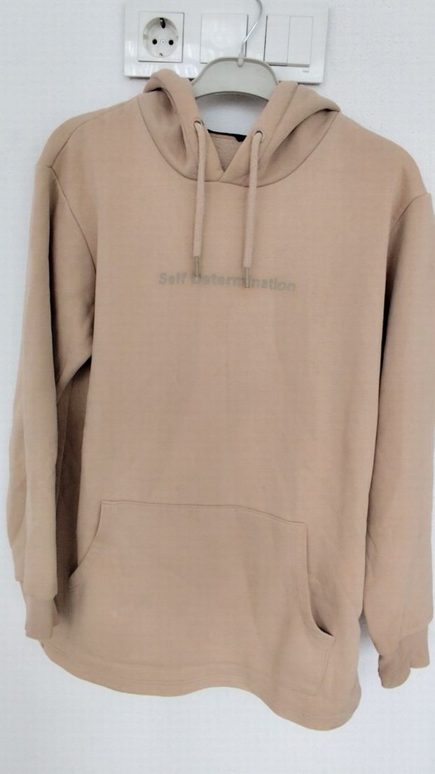 Bej Kadın Kapüşonlu Sweatshirt - Görsel 2