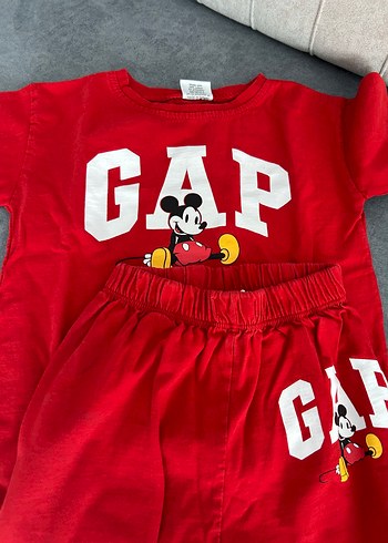 Kırmızı Mickey Mouse Baskılı Bebek Takımı 5 renk