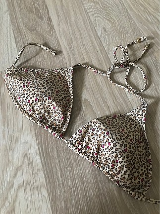 Penti leopar bikini üstü