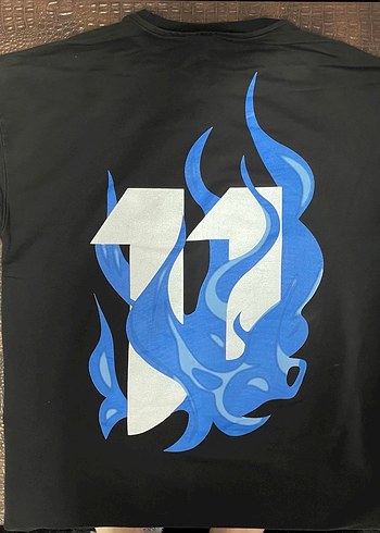 Siyah Rock Punk BURN Baskılı Oversize Tişört - Görsel 4