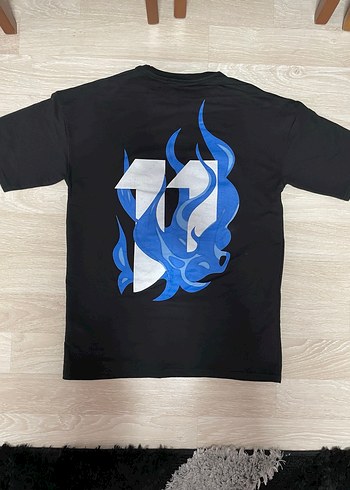 Siyah Rock Punk BURN Baskılı Oversize Tişört - Görsel 2