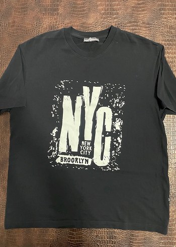 Siyah NYC Baskılı Erkek Tişört - Görsel 4