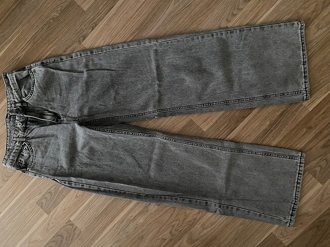 wide leg füme-gri pantolon