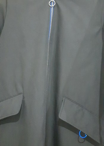 Kadın Gri Uzun Fermuarlı Kaban - Görsel 3