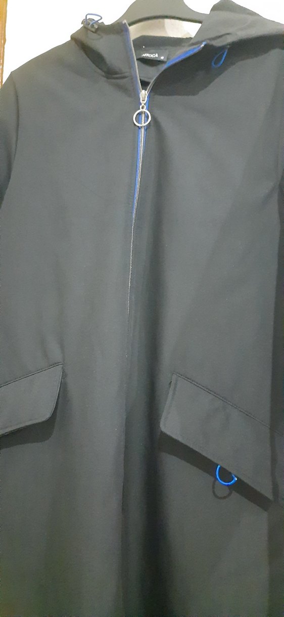 Kadın Gri Uzun Fermuarlı Kaban - Görsel 3